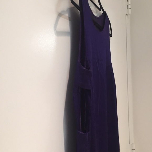 Reformation Dress Deep Purple Silk w/ Side Cutouts - Picture 4 of 6